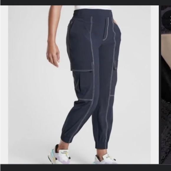 Athleta Pants - Athleta Chelsea Utility Navy Jogger Contrast Stitch 4